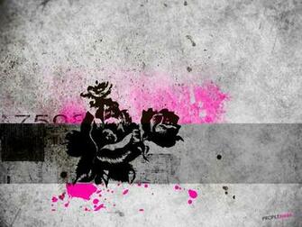 Pink Black Grunge Rose Wallpaper