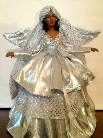 African American Christmas Angels Silver Angel Tree