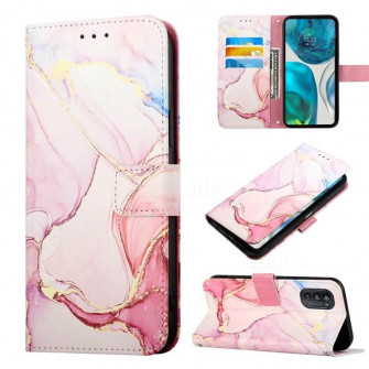 Rose Gold Marble Leather Wallet Protective Case For Motorola Moto