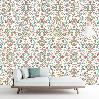 Traditional Wallpaper Dds487 Red And Wine Decor