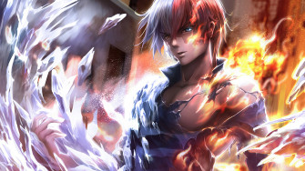 Shoto Todoroki Fire Ice 4k Wallpaper