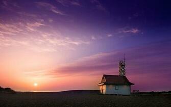 HD Beach House Wallpaper Which Has An Amazing Sunset
