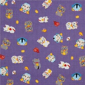 Maneki Neko Background Cat Purple