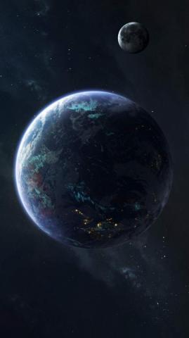 Earth And Moon iPhone Wallpaper Planets