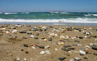 Pebbles On The Sandy Beach Wallpaper