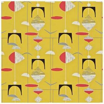 Yellow Red Wallpaper From The 50s Collection Priced Per Roll
