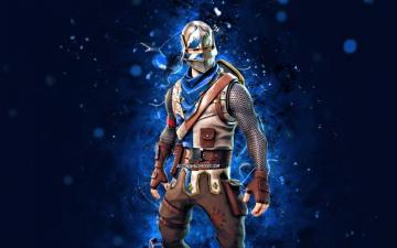 Wallpaper Blue Squire 4k Neon Lights Fortnite