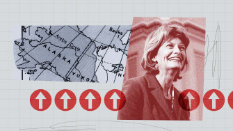 Lisa Murkowski Up Arrows Alaska Map Wallpaper