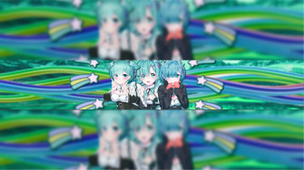 Aesthetic Banner With Abstract Blue And Yellow