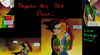 Teen Titans Starfire And Robin Wallpaper