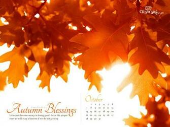Autumn Blessings Desktop Calendar Monthly Calendars Wallpaper