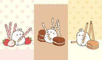 Mobile Phone Wallpaper Featuring Molang Celebrating