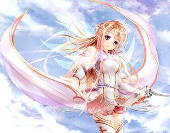 Asuna Sword Art Online Armor Fairy Wings Sky Anime HD Wallpaper