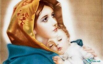 Mother Mary With Baby Jesus Wallpaper