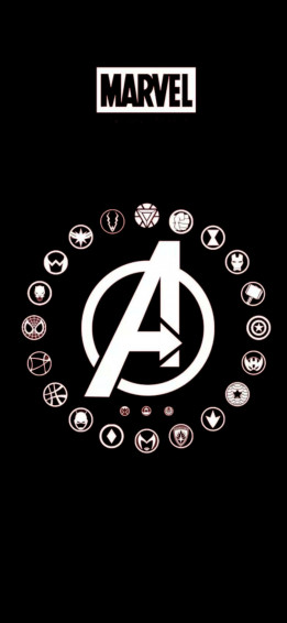 iPhone Xs Avengers Logo Background With Superheroes