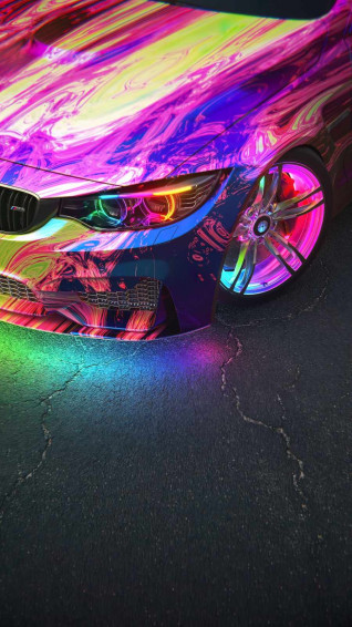 Neon Bmw iPhone Wallpaper