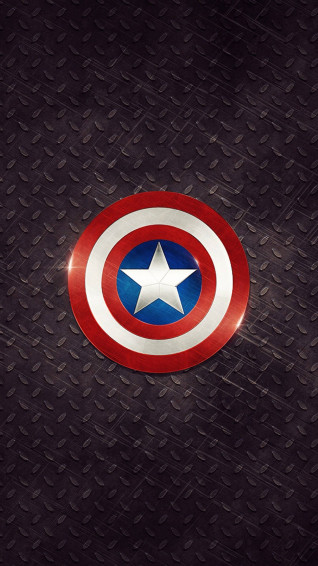 Captain America Shield iPhone On Steel Floor Wallpaper