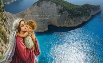 Vierge Virgin And Child Scenic Wallpaper