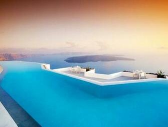 Swimming Pool In Santorini Wallpaper Is A Hi Res