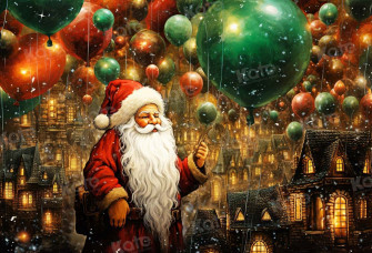 Kate Christmas Santa Balloon Backdrop For Photography