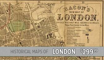 Divided Into Half Mile Squares Circles London New Map Historical