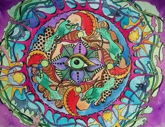 Over My Blue Moon Singleton Hippie Art