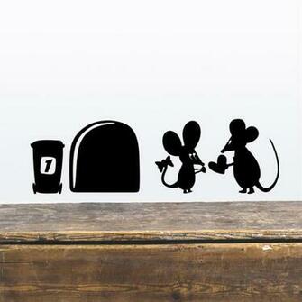 Funny Mouse Hole Wall Stickers For Kids Rooms Home Decor Cartoon