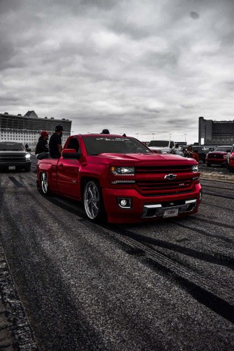 Pickup Truck Shiny Red Chevrolet Silverado Photography