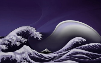 Japanese Wave Background Wallpaper