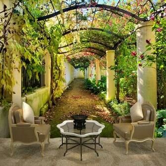 Scenes In Spring Seamless Wall Mural Tv Sofa Background Wallpaper