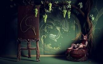 Bohemian Painter Cat Wallpaper
