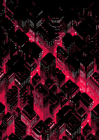 Pixel City Art Landscape Cool