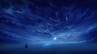 Dark Blue Anime Wallpaper