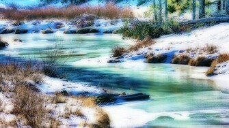 Frozen River HDr Wallpaper