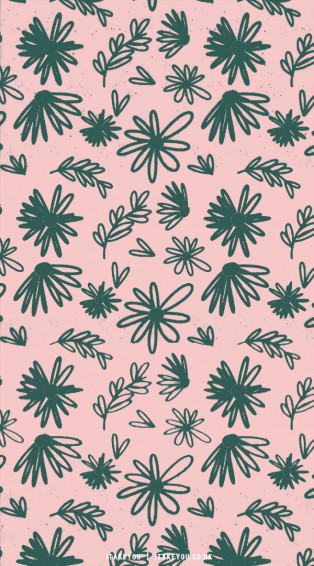 Cute Spring Wallpaper Ideas Green Floral Pattern I Take You