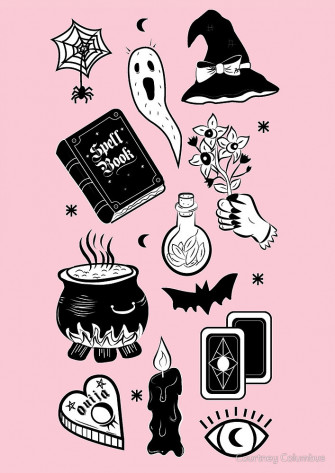 Pastel Witch Aesthetic Desktop Wallpaper