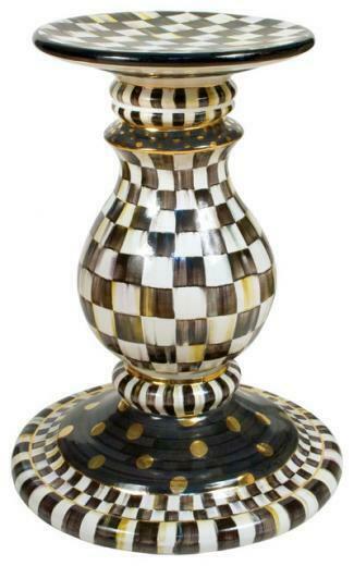 Courtly Check Pedestal Table Base Mackenzie Childs Eclectic Dining