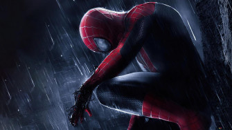 Spider Man Sitting On Building In The Rain 4k Wallpaper
