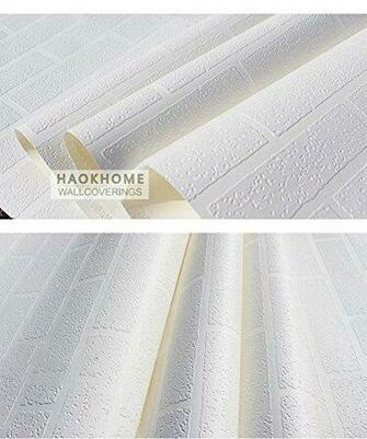 Zz Vinyl Faux White Brick Wallpaper For Living Room