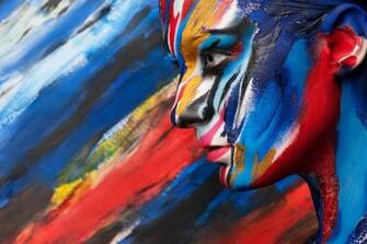 Body Paint Profile Women Face Model Wallpaper