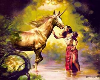 Fairy And A Unicorn Wallpaper HD
