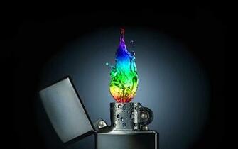 Rainbows Lighters Black Background Lighter Flame Rainbow HD Wallpaper