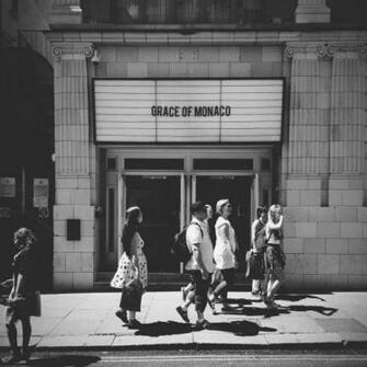 HD Wallpaper Grayscale Photo Of People Walking On Sidewalk