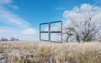 Windows Transparent Logo Over The Frosty Field Wallpaper Computer