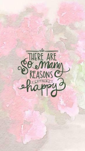 Be Happy Inspirational iPhone Many Pink Quote Reasons So