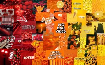 Orange Aesthetic Laptop Wallpaper Background