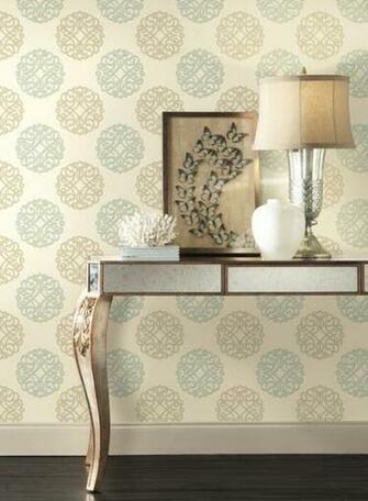 Duo Wallpaper In Metallic And Ivory Design By Candice Olson