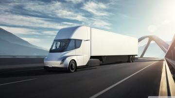 Tesla Semi Electric Truck Bridge Ultra HD Desktop Background
