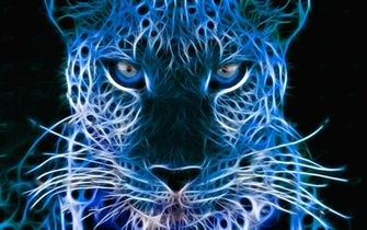 Neon Blue Leopard By Xinje