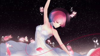 Anime Girl Night Dance Wallpaper